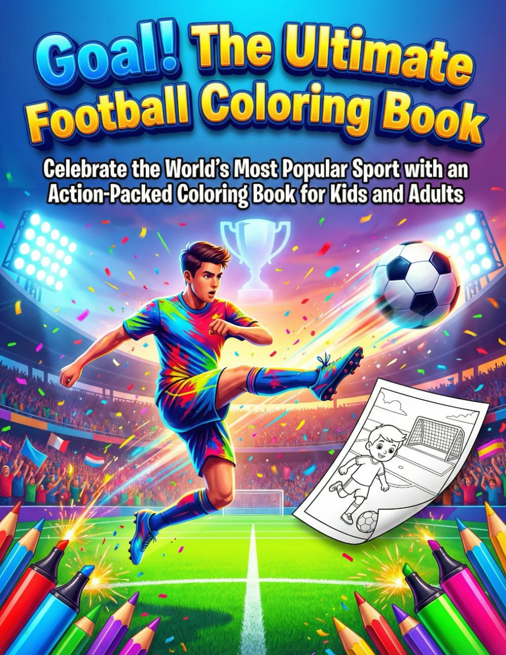 Goal! The Ultimate Football Coloring Book: Celebrate the World’s Most Popular Sport with an Action-Packed Coloring Book for Kids and Adults