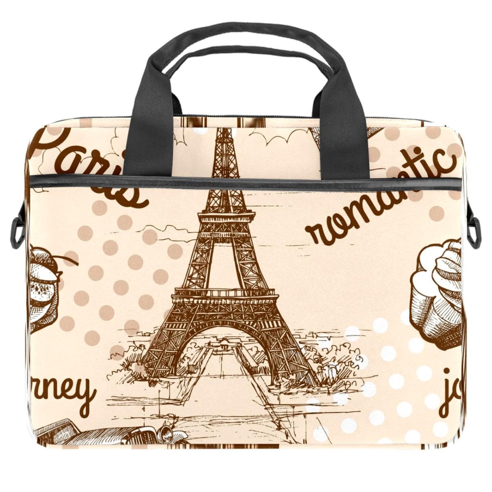 Bandolera para laptop de 14.5" multicolor con diseño de Torre Eiffel de París 8
