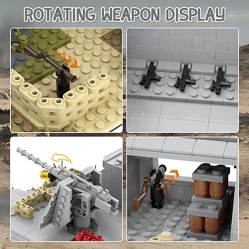 Miniatura 7 de WW2 - Juego de bloques de construcción de fortalezas de batalla militar (928PCS). Adecuado para creación secundaria. Construye diferentes edificios