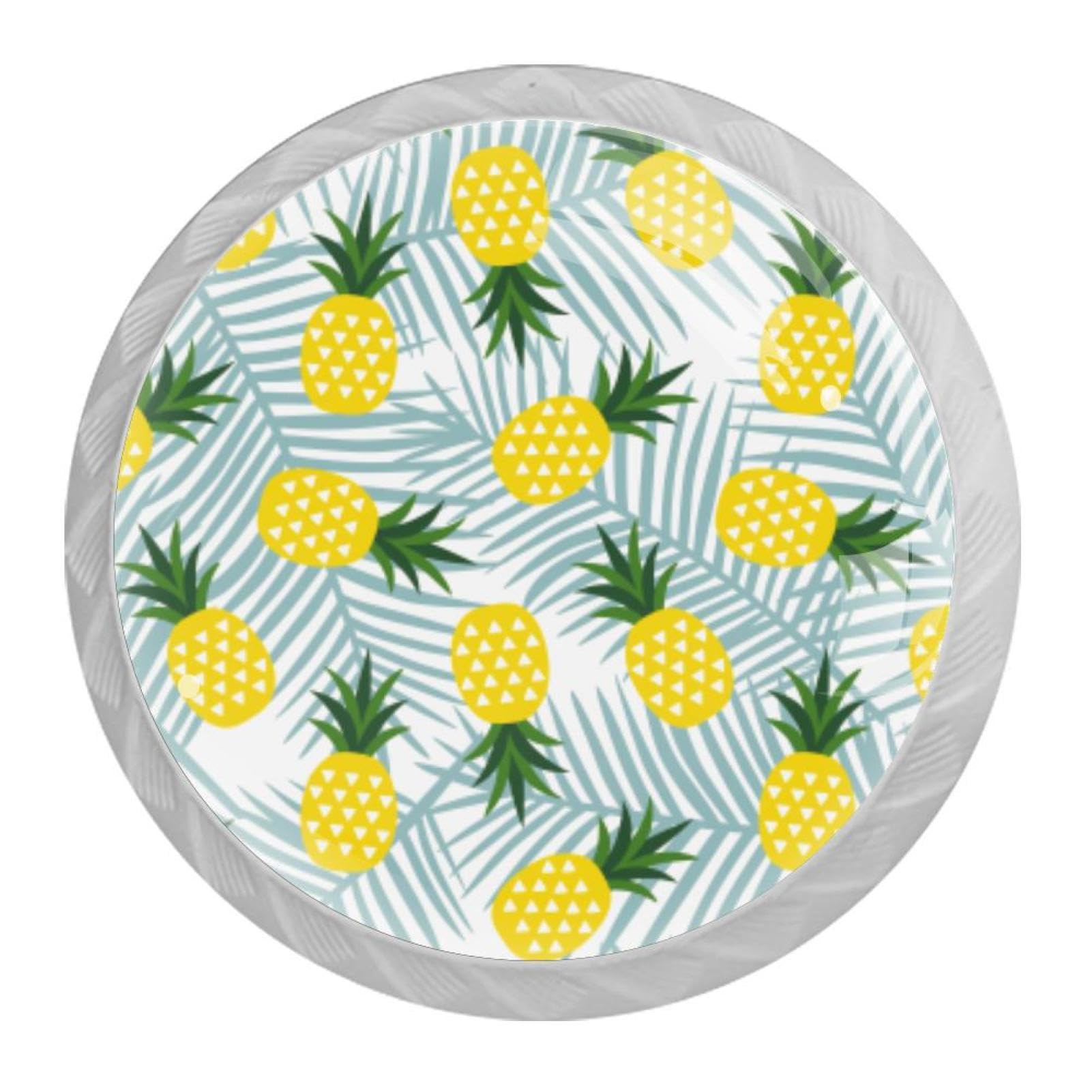 Tqmspg Multi15 4 Pieces Drawer Pulls Pineapple Pattern Door Knobs Dresser Handles For Kitchen Wardrobe Cupboard Hardware Furniture