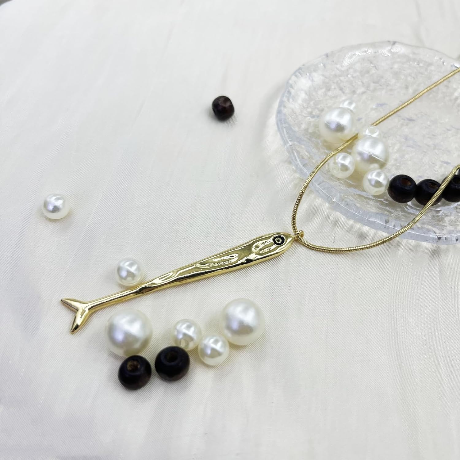 Fish Necklace for Women Sardine Necklace Gold Beach Fish Pendant Necklace Dainty Waterproof Jewelry Trendy Summer Ocean Jewelry - Image 6