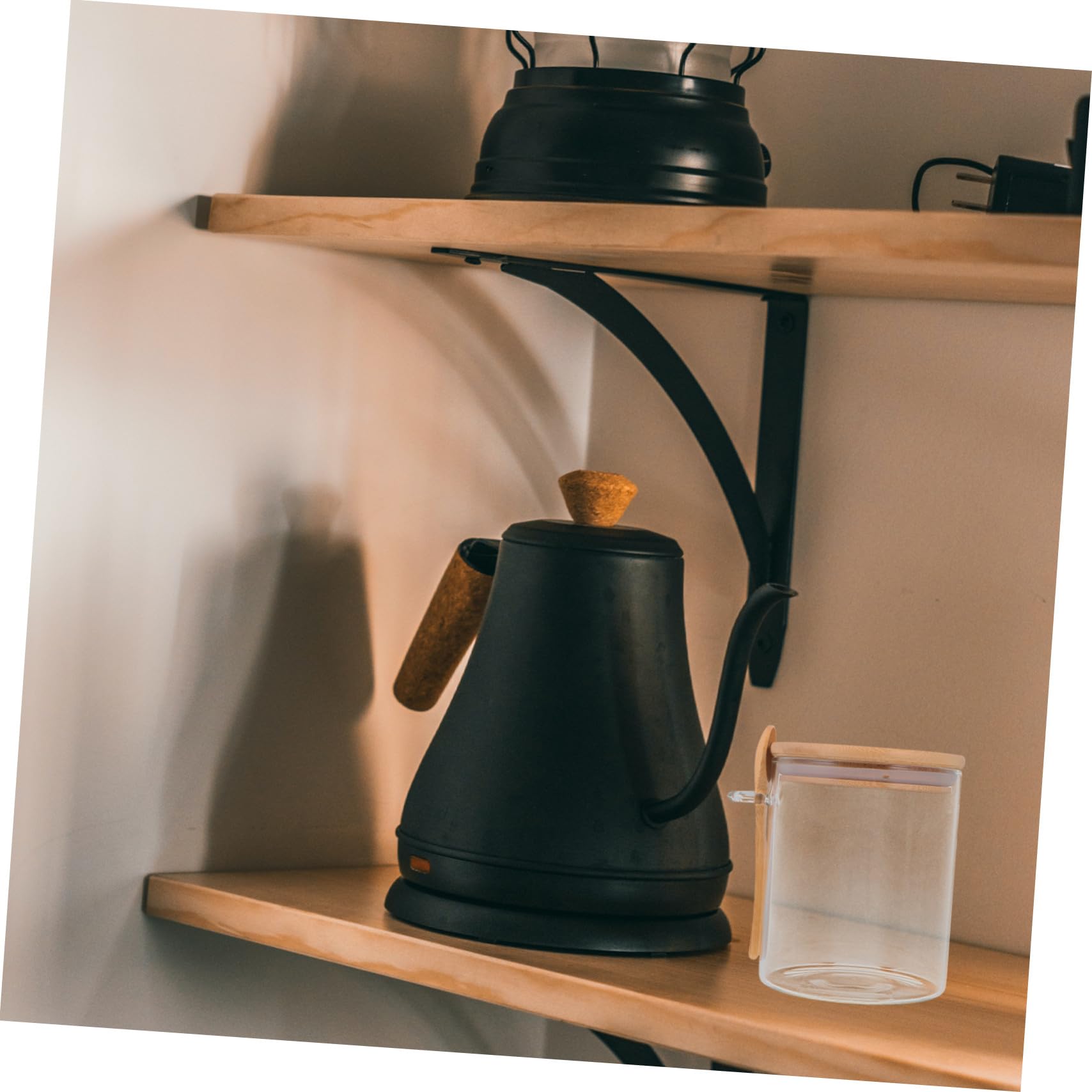 VALICLUD 2 Stück Teiliges Glas Vorratsglas mit Holzdeckel und Löffel Luftdichte Küchen Aufbewahrungsgläser für Kaffee Tee Gewürze Bpa freies Food Storage Jar Stapelbar und Robust