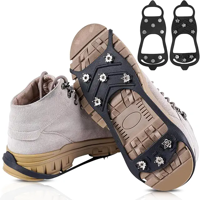 Winter Anti-Slip Shoe Studs with Stainless Steel Spikes - Size 35-38