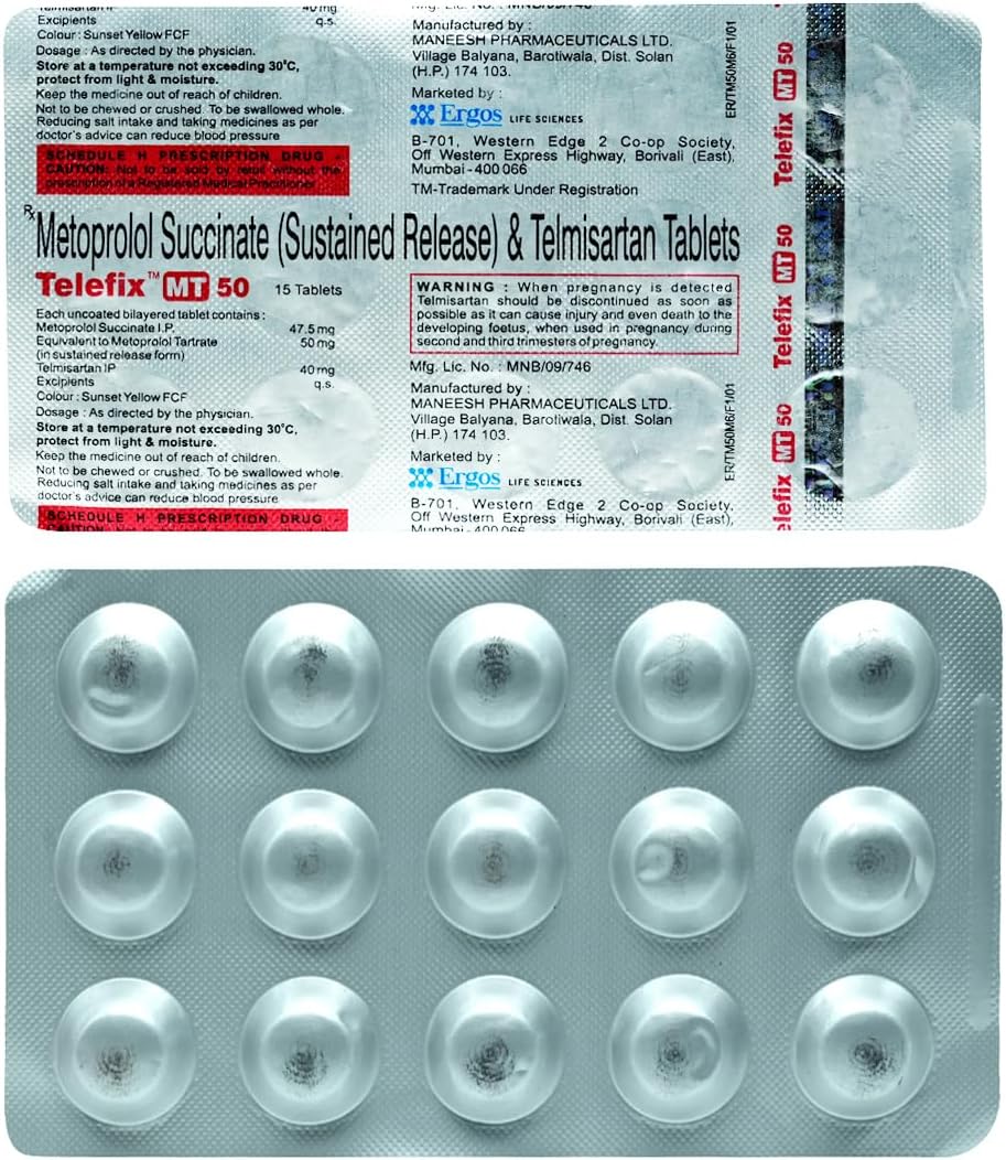 Telefix Mt 50/40Mg - Strip of 15 Tablets