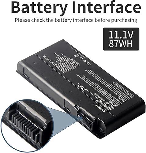 Miniatura 4 de ETESBAY BTY-M6D - Batería de repuesto para portátil MSI GT60 GT70 GX780R GX680 GX780 GT780R GT660R GT663R GX660 GT680R GT783R 11.1V 7800mAh Nuevo 9