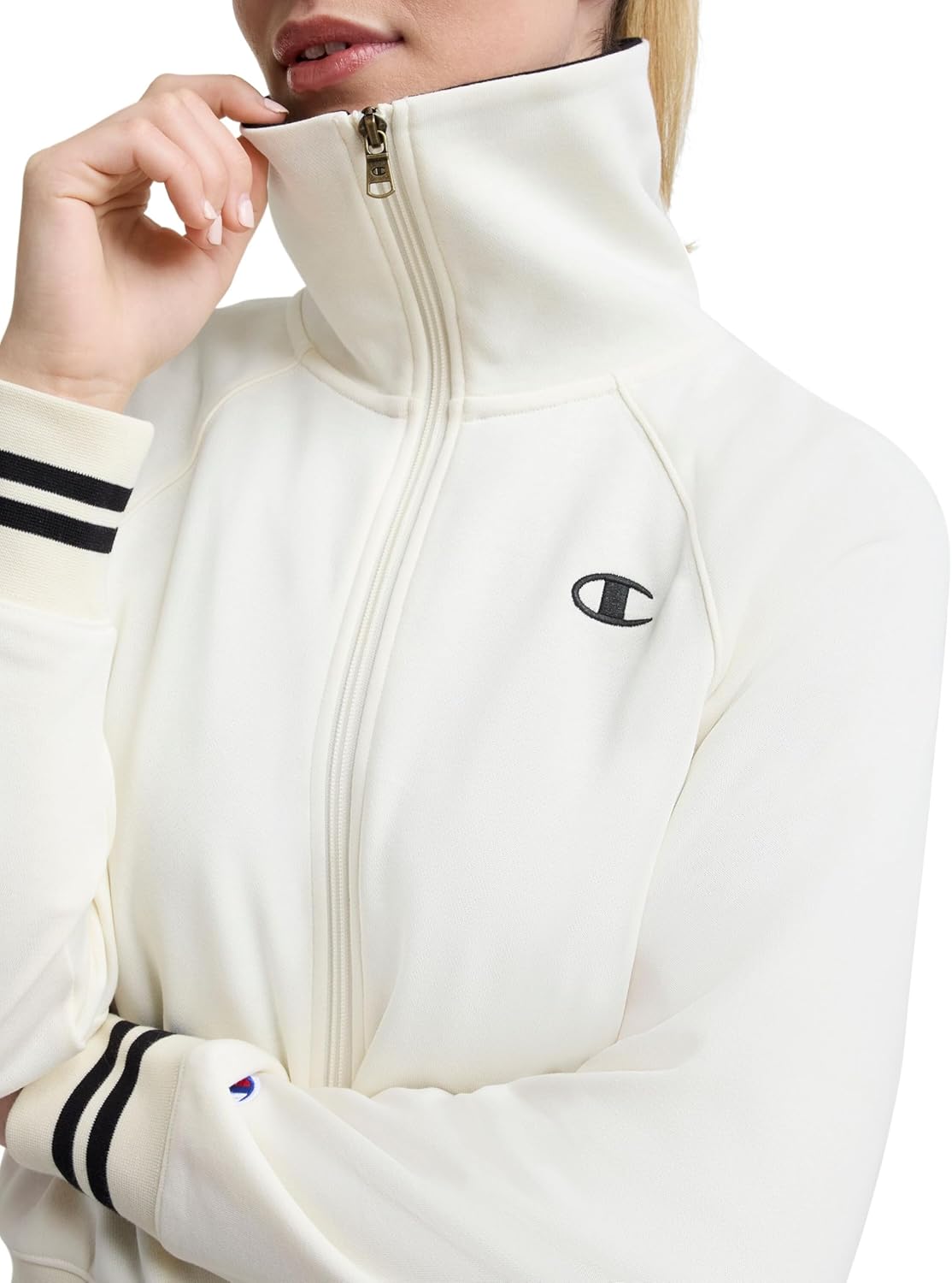 Champion Women's Pitcher Full Zip Long Sleeve Mock Neck Track Jacket