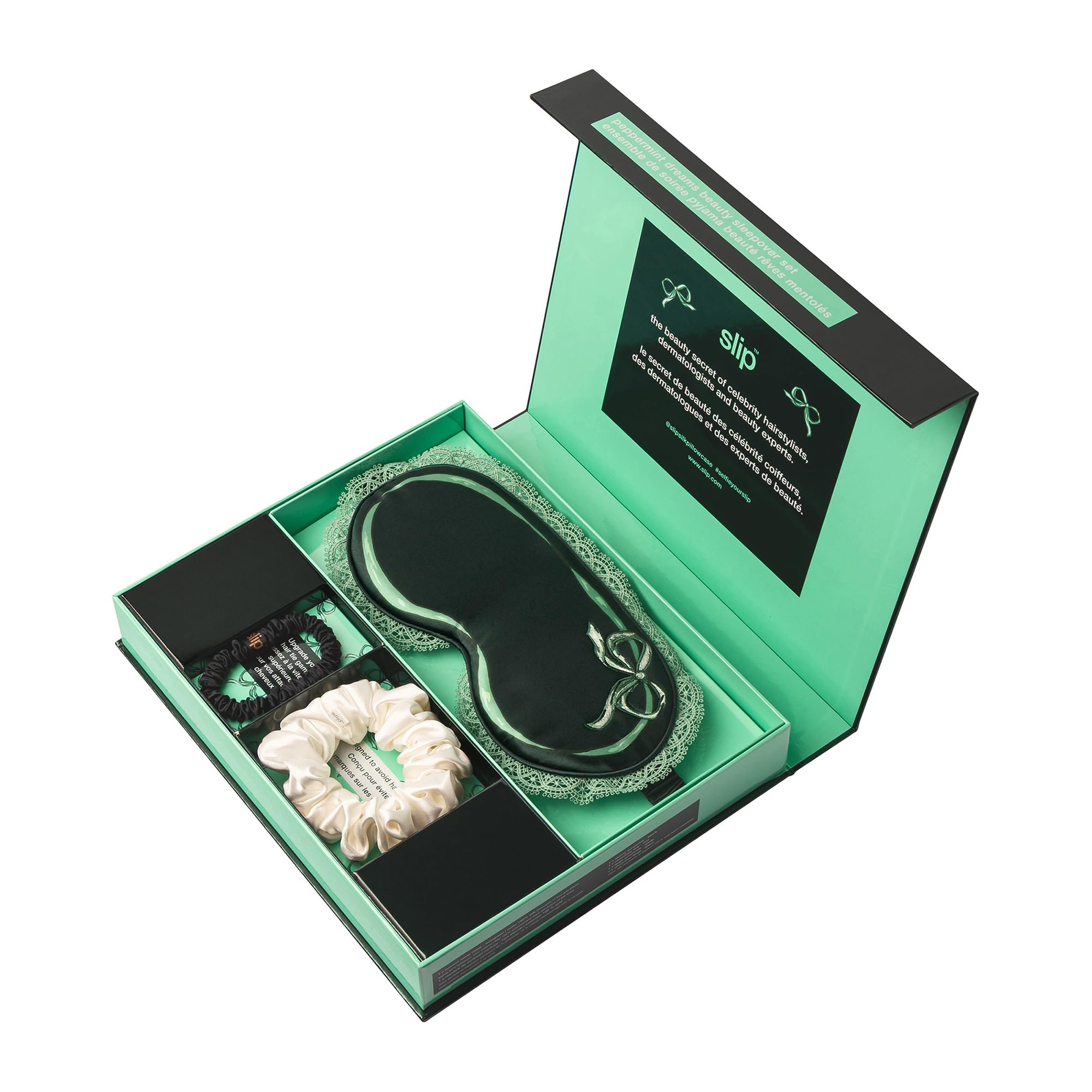 NEW, SLIP SILK SKINNY SCRUNCHIES & SLEEP MASK SET! Midnight Skinny Scrunchies – Slip main image 2