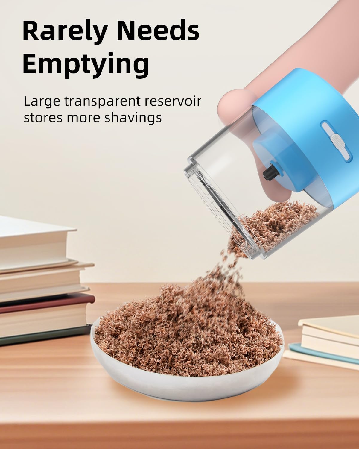 ZMOL Colored Pencil Electric Sharpener, Auto Stop, Plug-in Small Electric Sharpener Battery Powered for 6-8mm No. 2 Pencils Blue - Image 7