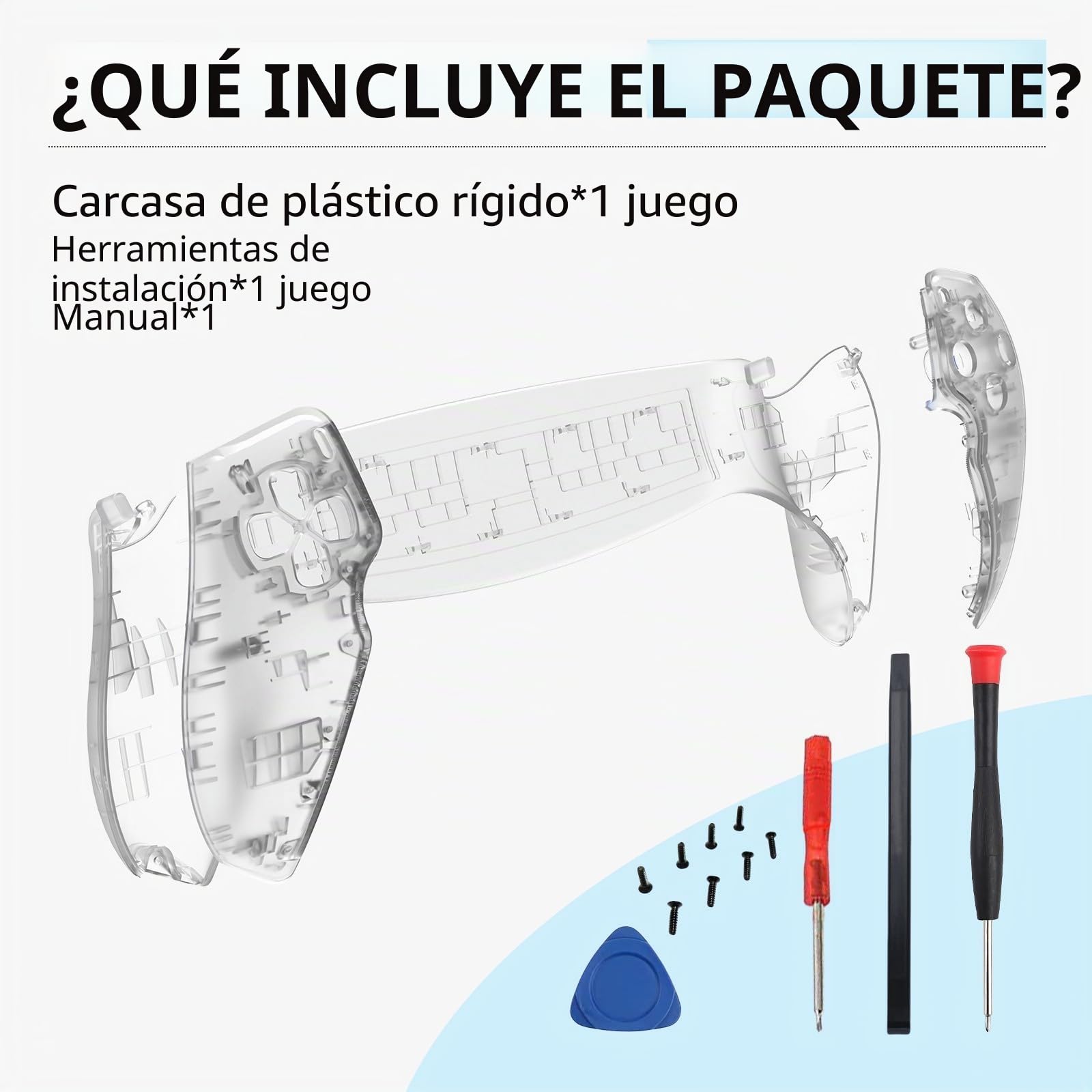 Hzxkqmil Cubierta de Carcasa de Repuesto para PlayStation Portal | Cubierta de Agarres Delanteros Carcasa Trasera Accesorios con Kit de Reparación para PlayStation Portal Remote Player