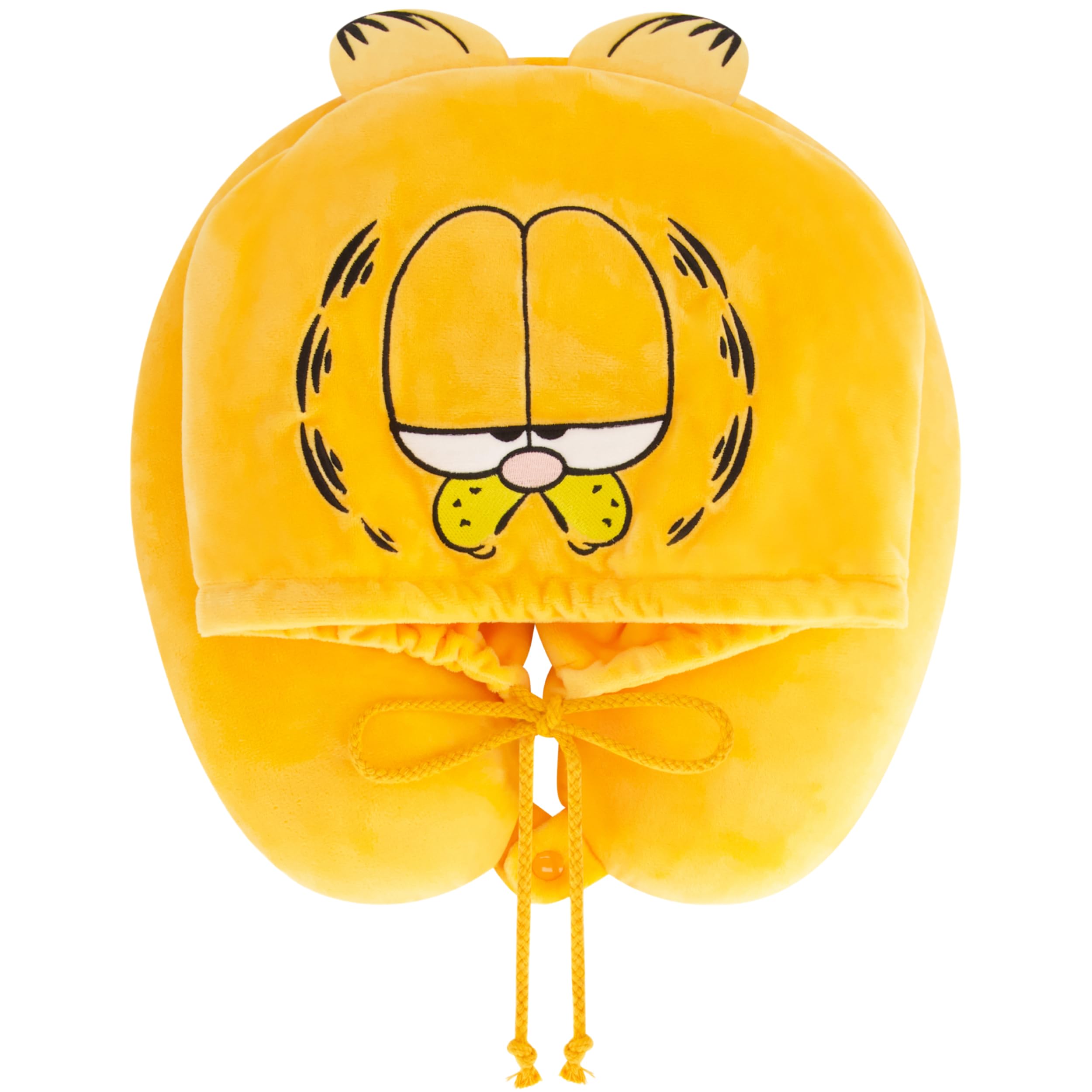 Garfield Hooded Neck Pillow, Memory Foam Travel Accessories for Airplane, Car, and Office, Comfortable and Breathable, Orange