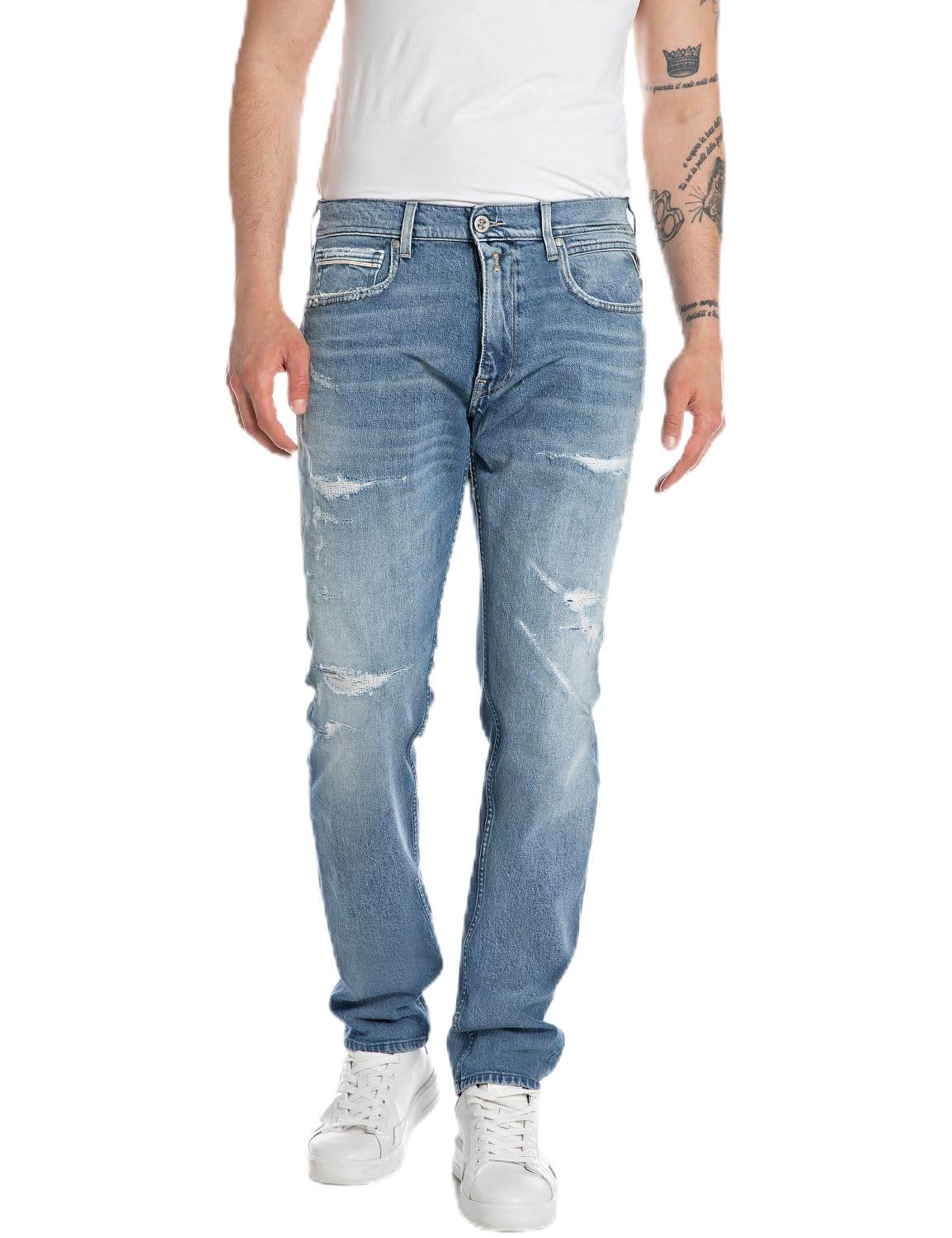Replay men's jeans X-Lite Plus with stretch, blue (Medium Blue 009), 29W / 32L