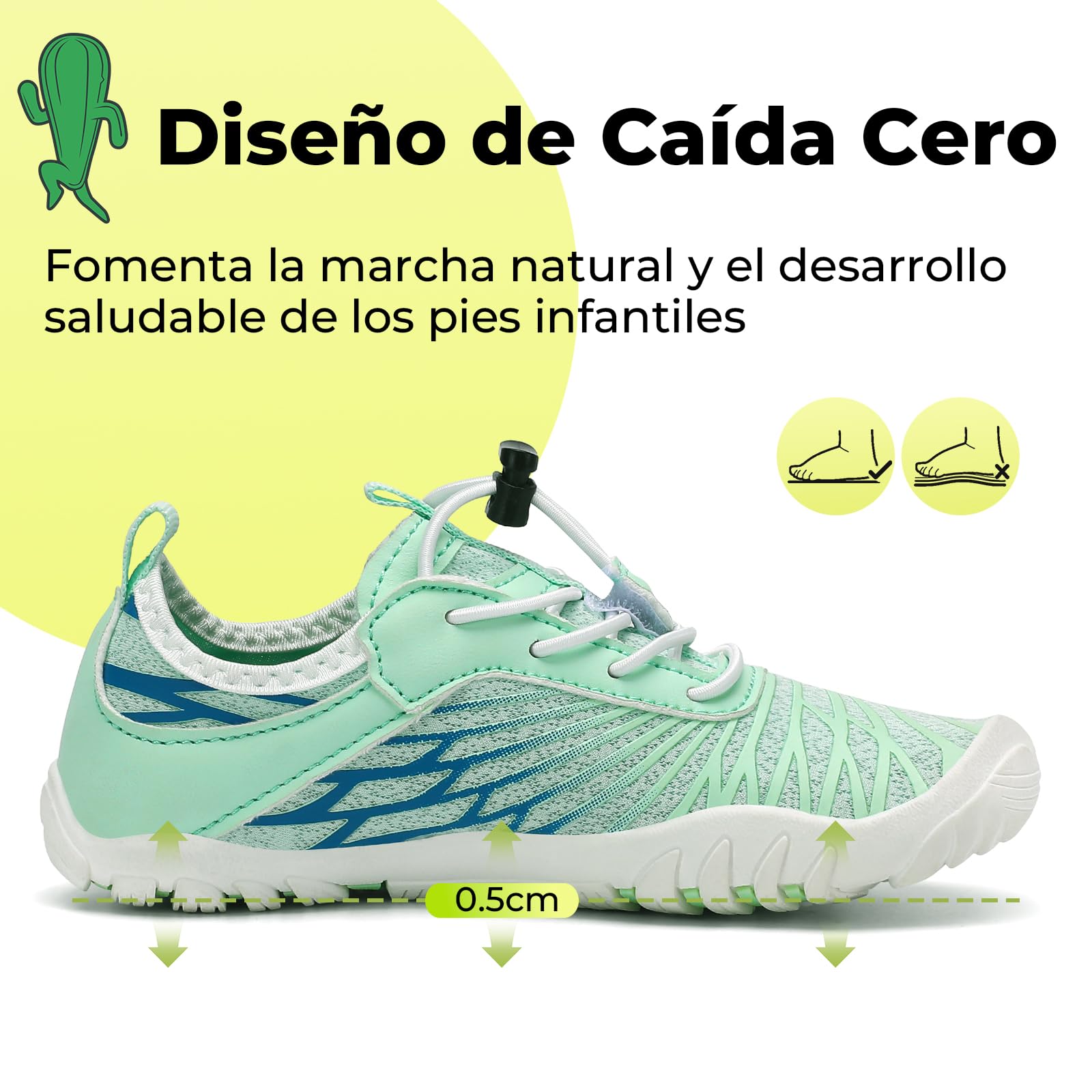 SAGUARO Zapatos descalzos para niños, de secado rápido, transpirables, con puntera ancha, talla 25-35 — view 5