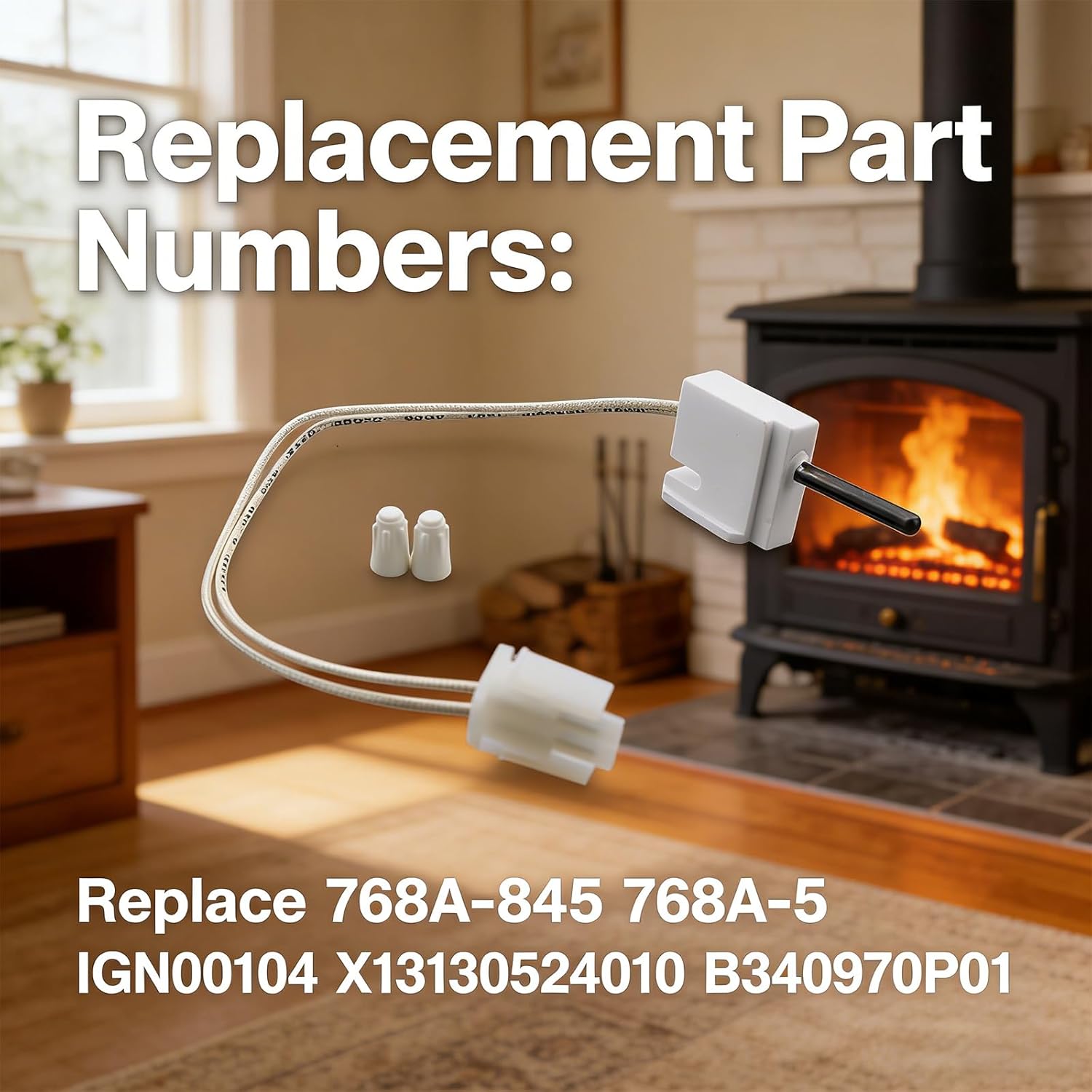 Upgraded 768A-845 Furnace Hot Surface Ignitor Fit for Emerson White-Rodgers Trane Silicon Nitride Ignitor, Replace 768A-5 IGN00104 X13130524010 B340970P01