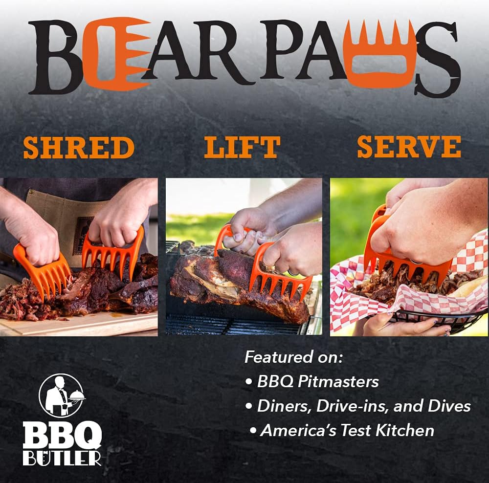 Bear Paws The Original Shredder Claws - Made in The USA - Easily Lift, Handle, Shred, and Cut Meats - Ultra-Sharp Blades and Heat Resistant Nylon : Patio, Lawn & Garden