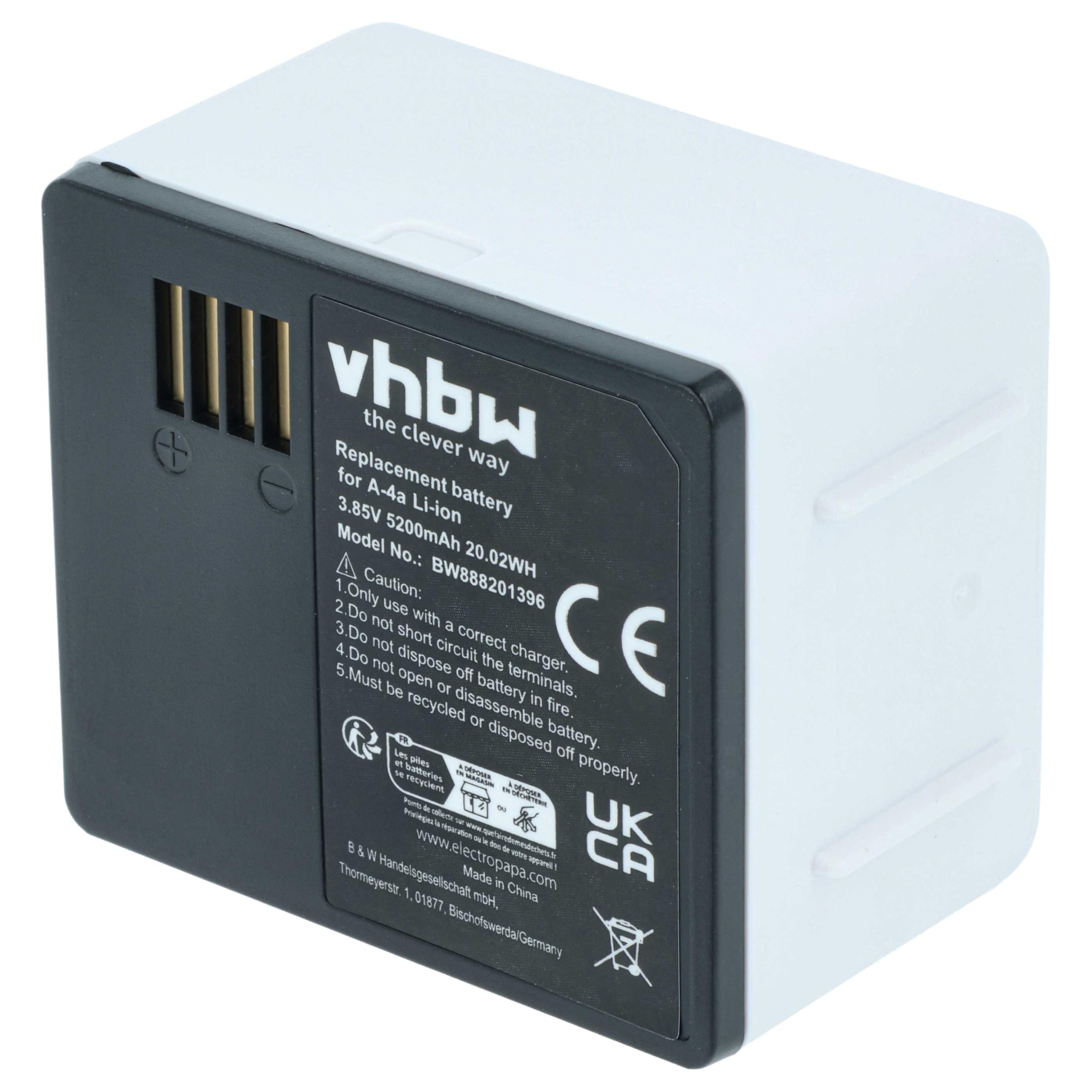 vhbw 2x batteria compatibile con Arlo Ultra, Ultra +, Pro 3 VMS4340P-100EUS | spy cam (5200mAh, 3,85V, Li-Ion)