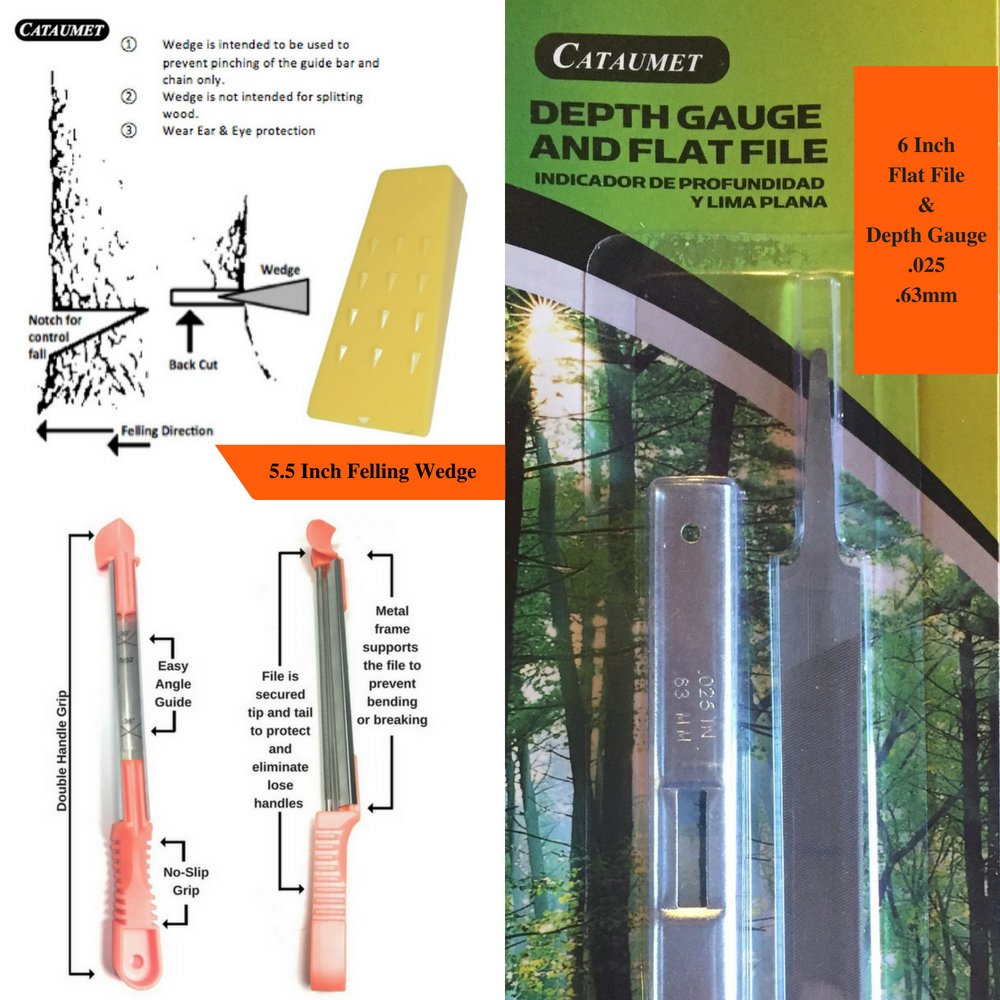 CATAUMET Chainsaw Sharpener File Kit With 5/32, 3/16, 7/32 Round