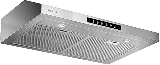 VIKIO HOME RC13-30 30 Inch Under Cabinet Range Hood 900 CFM Dual Motor Gesture Touch Control Quiet DC Stainless Steel