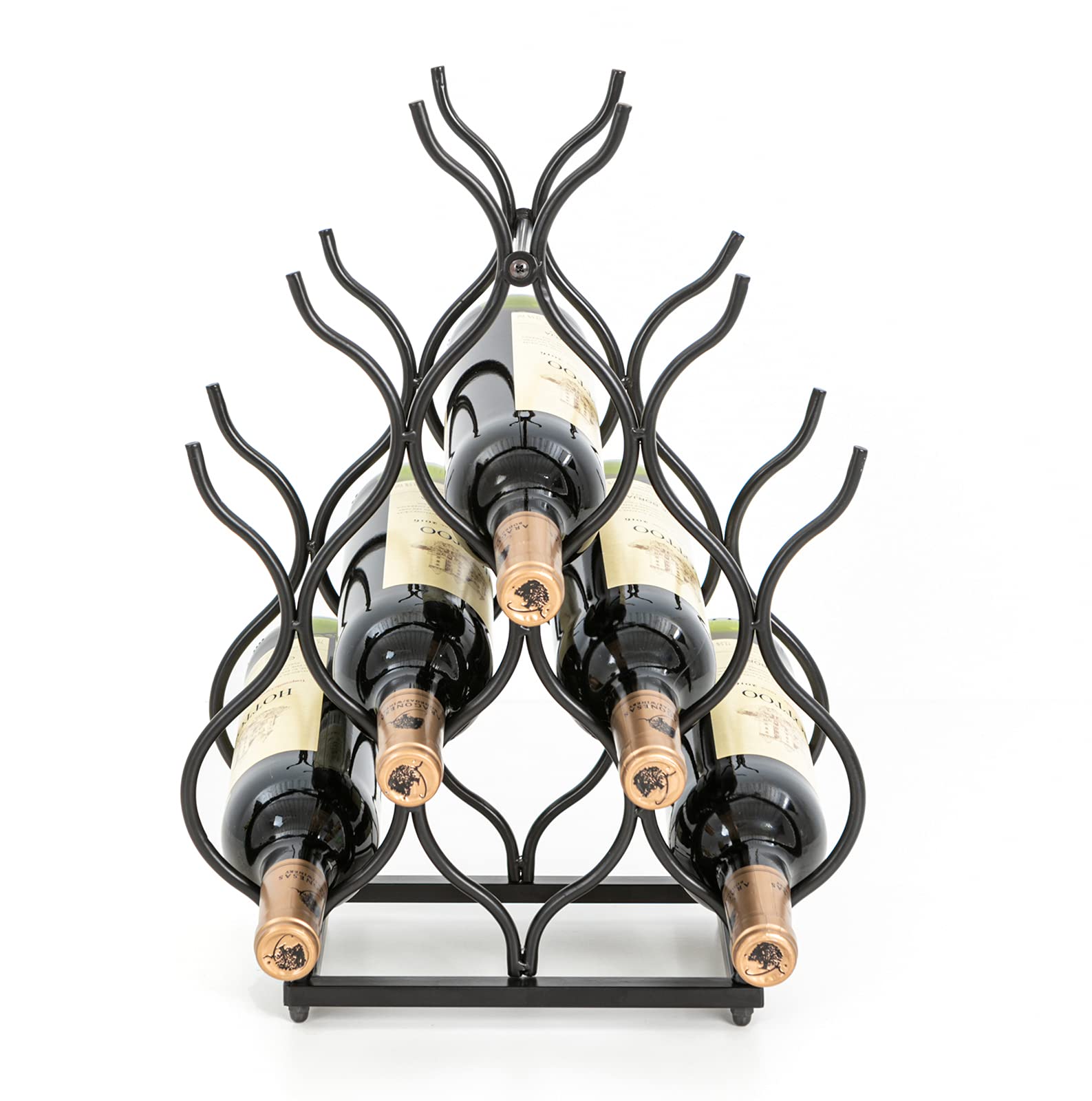 SODUKU Tabletop Wine Rack 11 Wine Bottles Holder Freestanding Countertop Metal Storage Rack for Wine Lovers