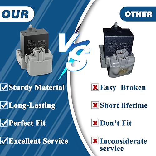 Miniatura 4 de Funmit 2319792 W10197428 W10189190 TSD2 Dispositivo de arranque de refrigerador Relé Combinación W10662129 Condensador de funcionamiento del