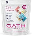 OATH NUTRITION Clear Whey Isolate Protein Powder Variety Pack, 12 Pack