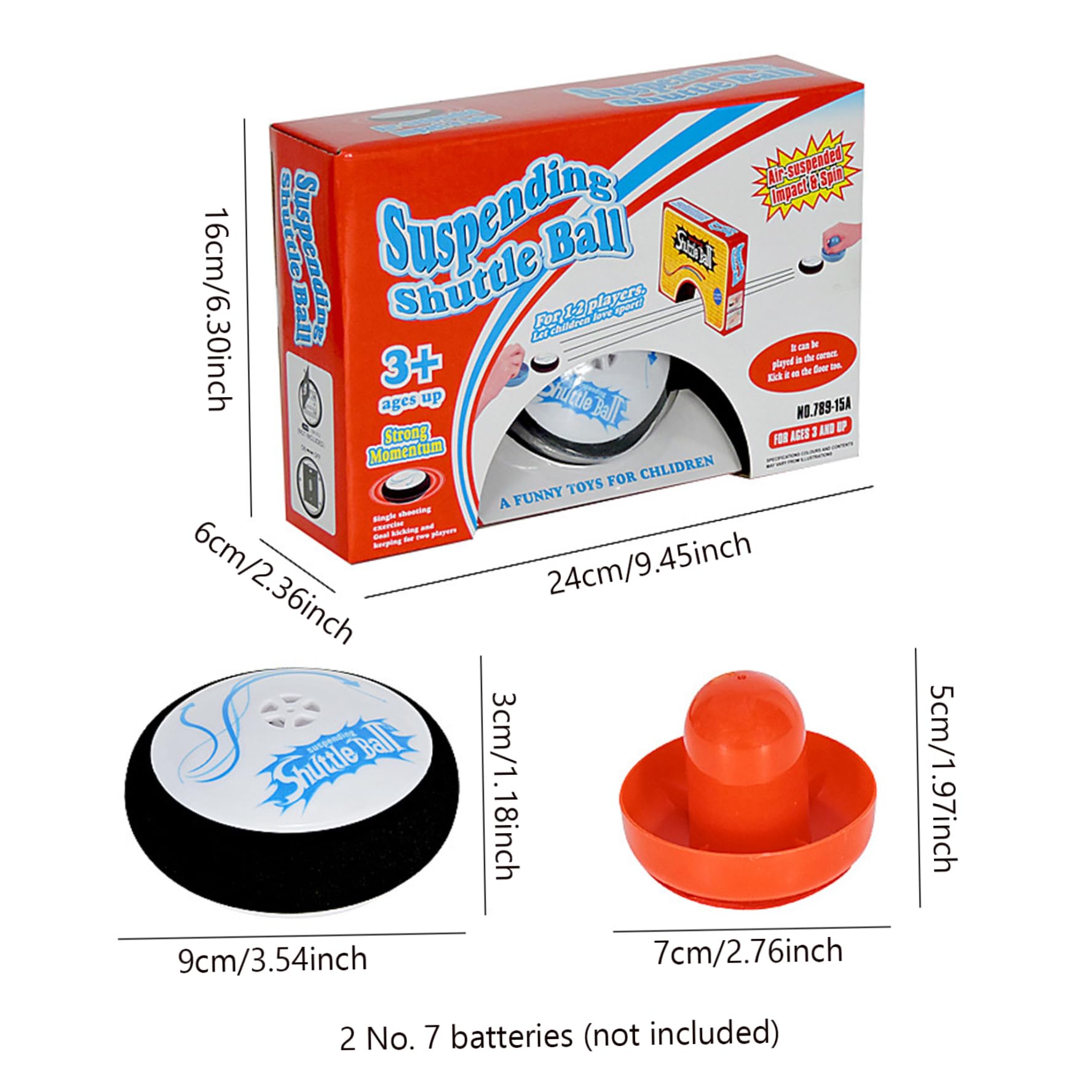 Pouchies Hockey aérien électrique table flottante rouge plastique 2 poussoirs