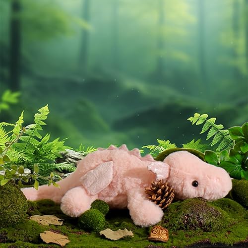 Vista 68 de Apricot Lamb Toys - Peluche de dinosaurio dragón tumbado verde, suave, perfecto para niños (dragón verde, 15 pulgadas)