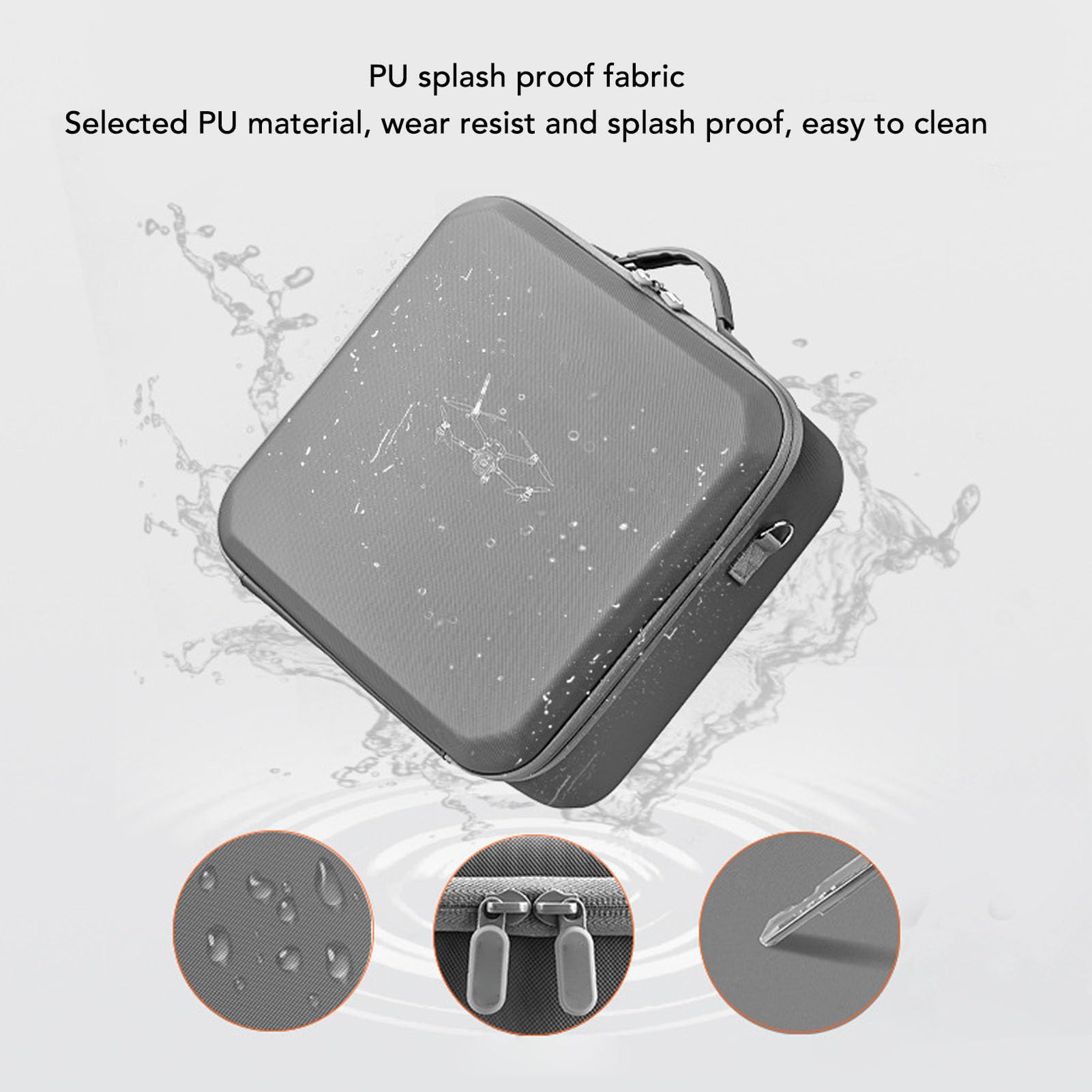 CHICIRIS Estuche de Transporte, Material de PU, Bolsa de Almacenamiento para Drones Que Absorbe los Golpes para Control Remoto 4 Pro con Bolsillos Protectores de Malla para Viajeros