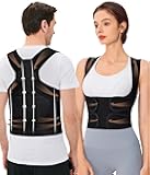 Back Brace Posture Corrector for Women and Men, Breathable Shoulder Brace, Upper and Lower Back Pain Relief, Adjustable Full Back Support(Large,Black)