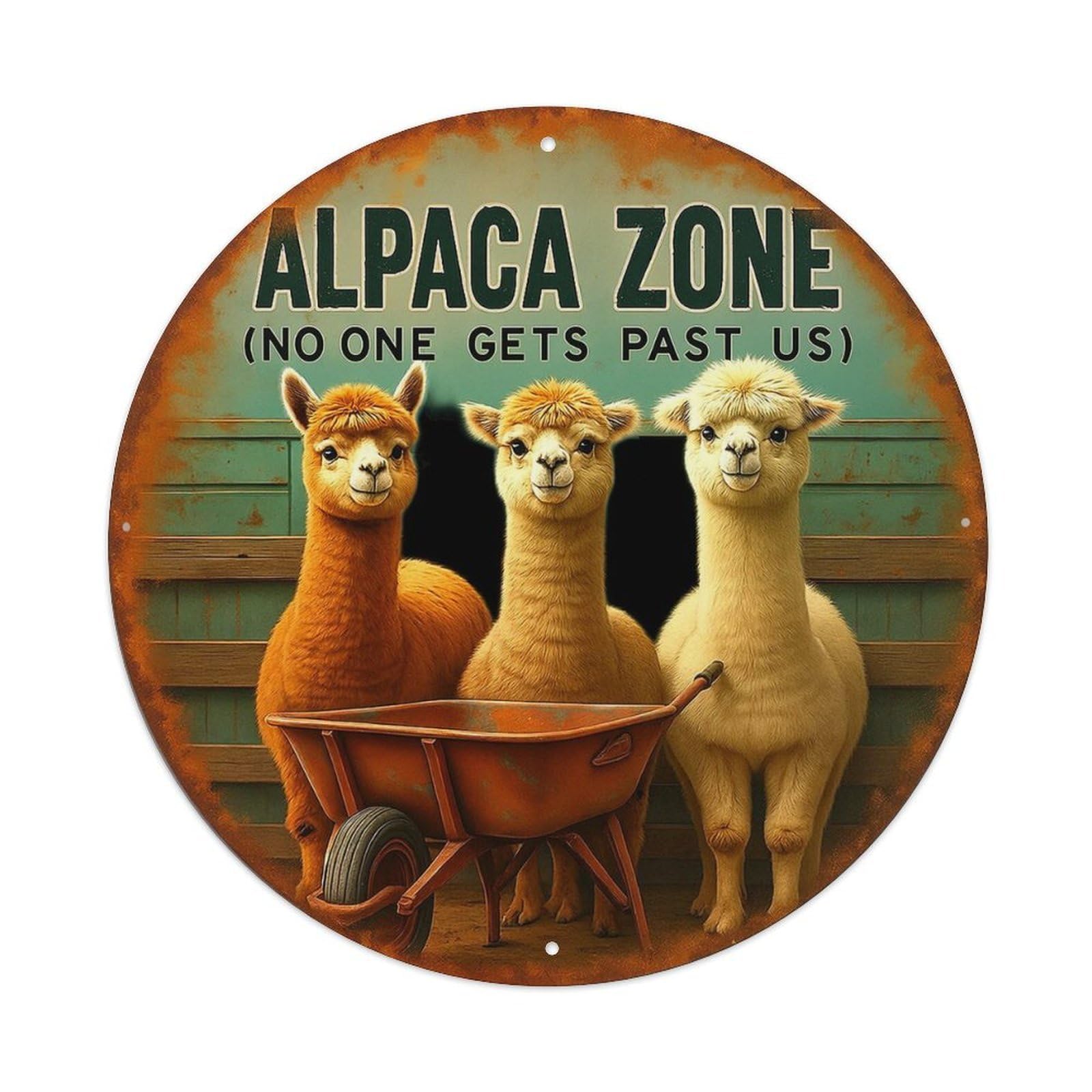 Jdyansheng Vintage Three Alpacas With Wheelbarrow Sign Tin Sign Metal Poster Metal Signs For Home Man Cave Bar Cafe Kitchen Laundry Room Wall Decorations 8X8 Inches