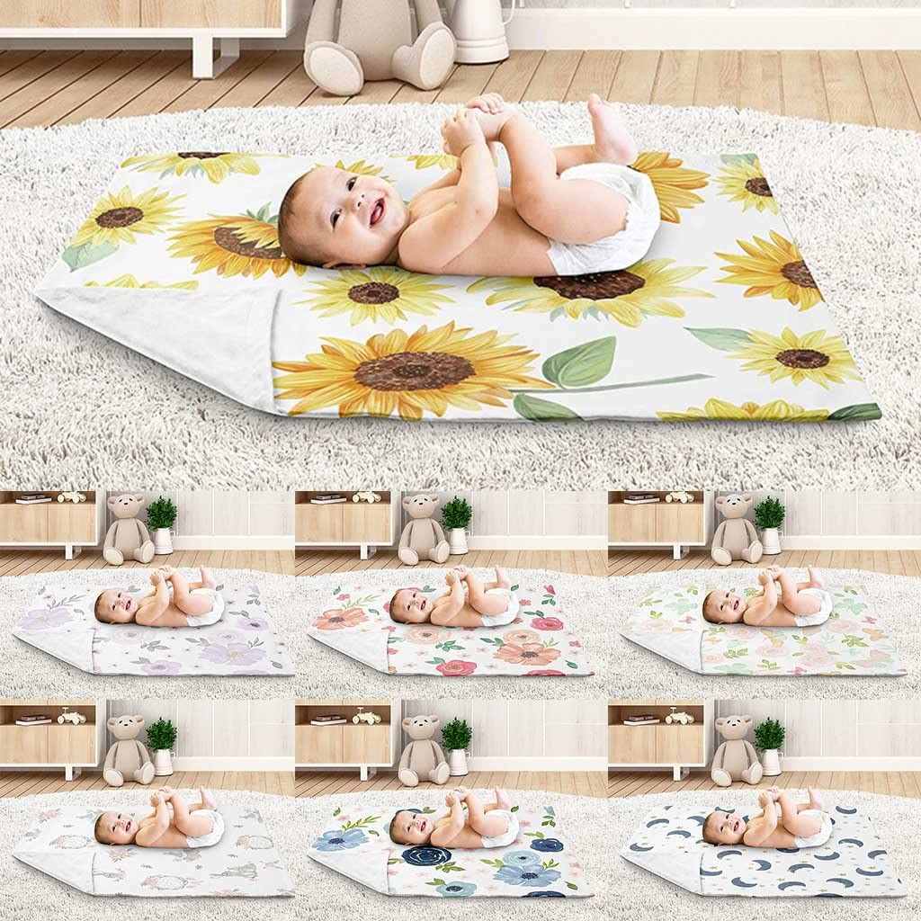 75x100cm Bambino Ricezione Coperta Morbido Cotone Floreale Stampato Coperta Bambino Coperte Unisex Cotone