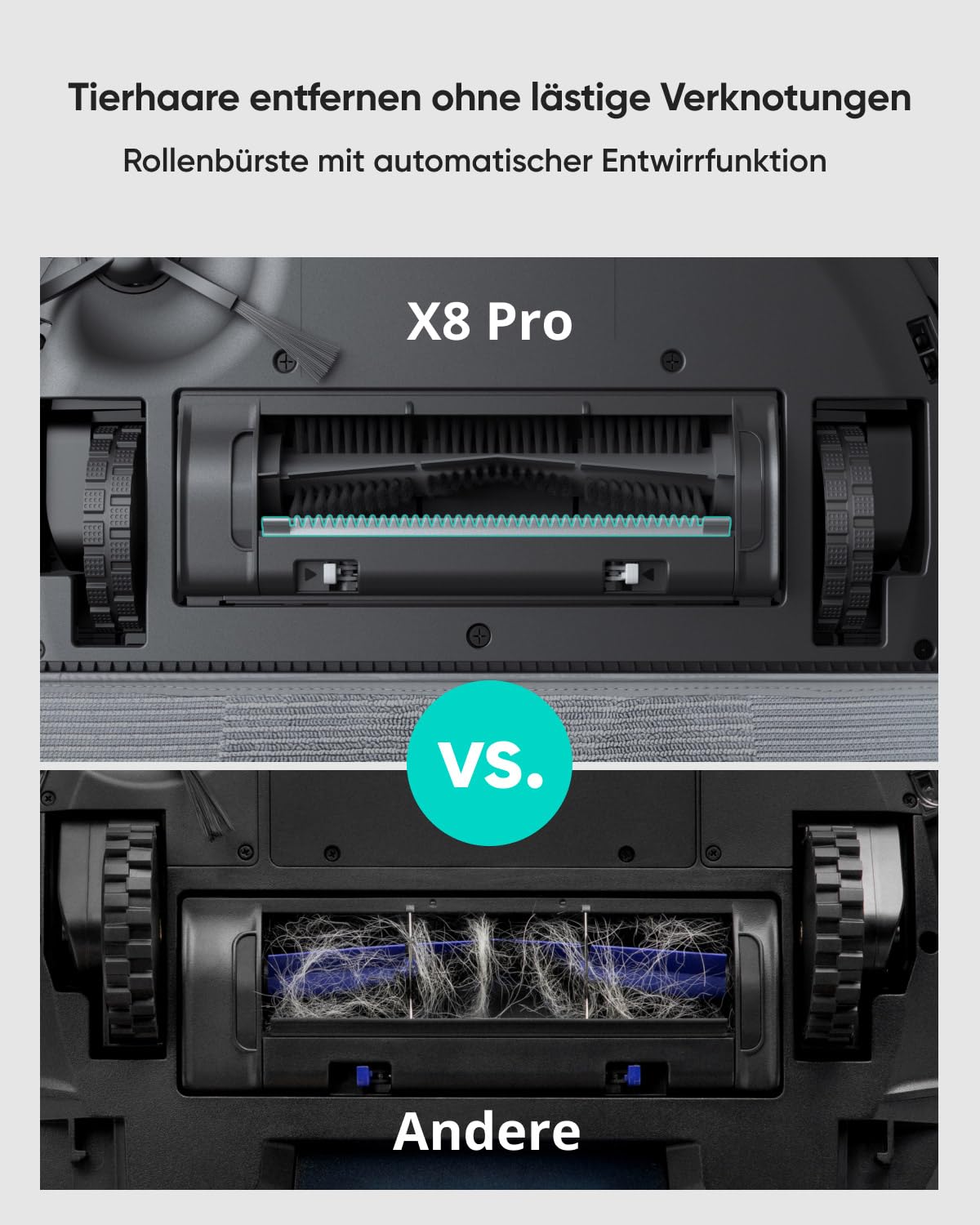 eufy X8 Pro Saugroboter mit Wischfunktion und Selbstentleerungsstation, Twin-Turbine™ 2× 4.000Pa Saugkraft, aktiver Entwirrungs-Bürste und iPath™ Laser-Navigation(Generalüberholt)