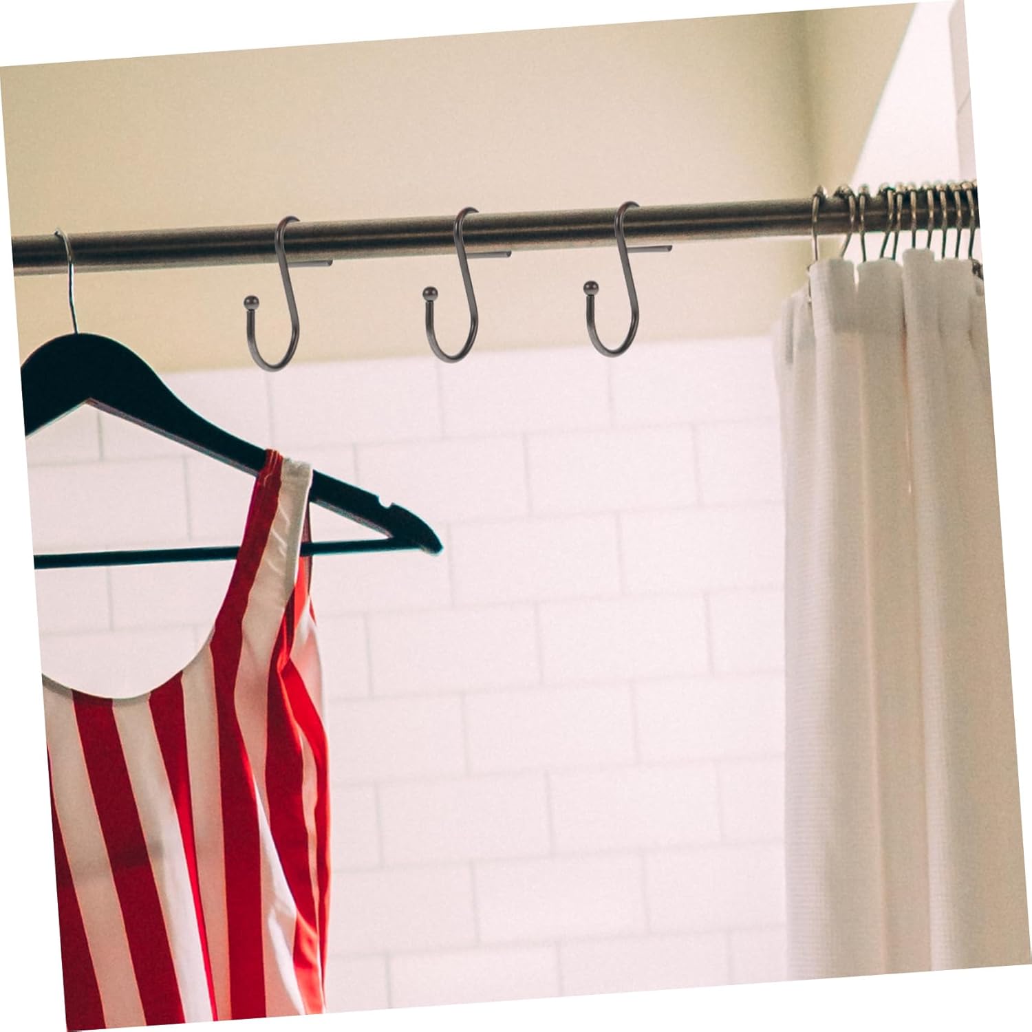 36pcs Shower Curtain Hooks S-Shape Design for Smooth Sliding Elegant Bathroom Accessory Resistant Shower and Window Curtains