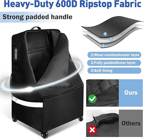 Miniatura 3 de Bolsa de viaje para asiento de automóvil mejorada para avión con ruedas, bolsa de viaje para asiento de automóvil para avión, bolsa de viaje para