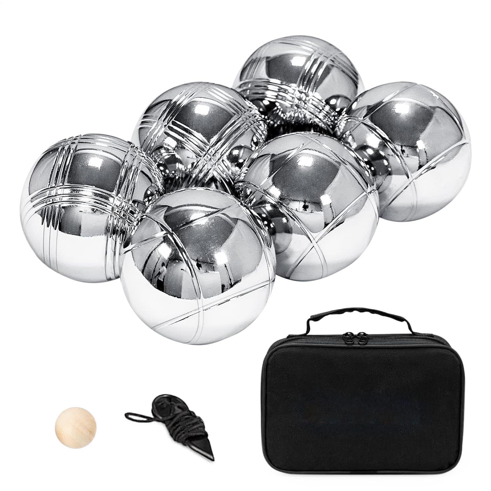Juego De Bolas De Bocce Metálicas Kit De Juguete De Bocce Y Multifuncional | Juegos Recreativos Al Aire Libre Para Diversión Familiar Portátil Al Aire Libre En Jardín, Playa, Vacaciones Y Pícnic