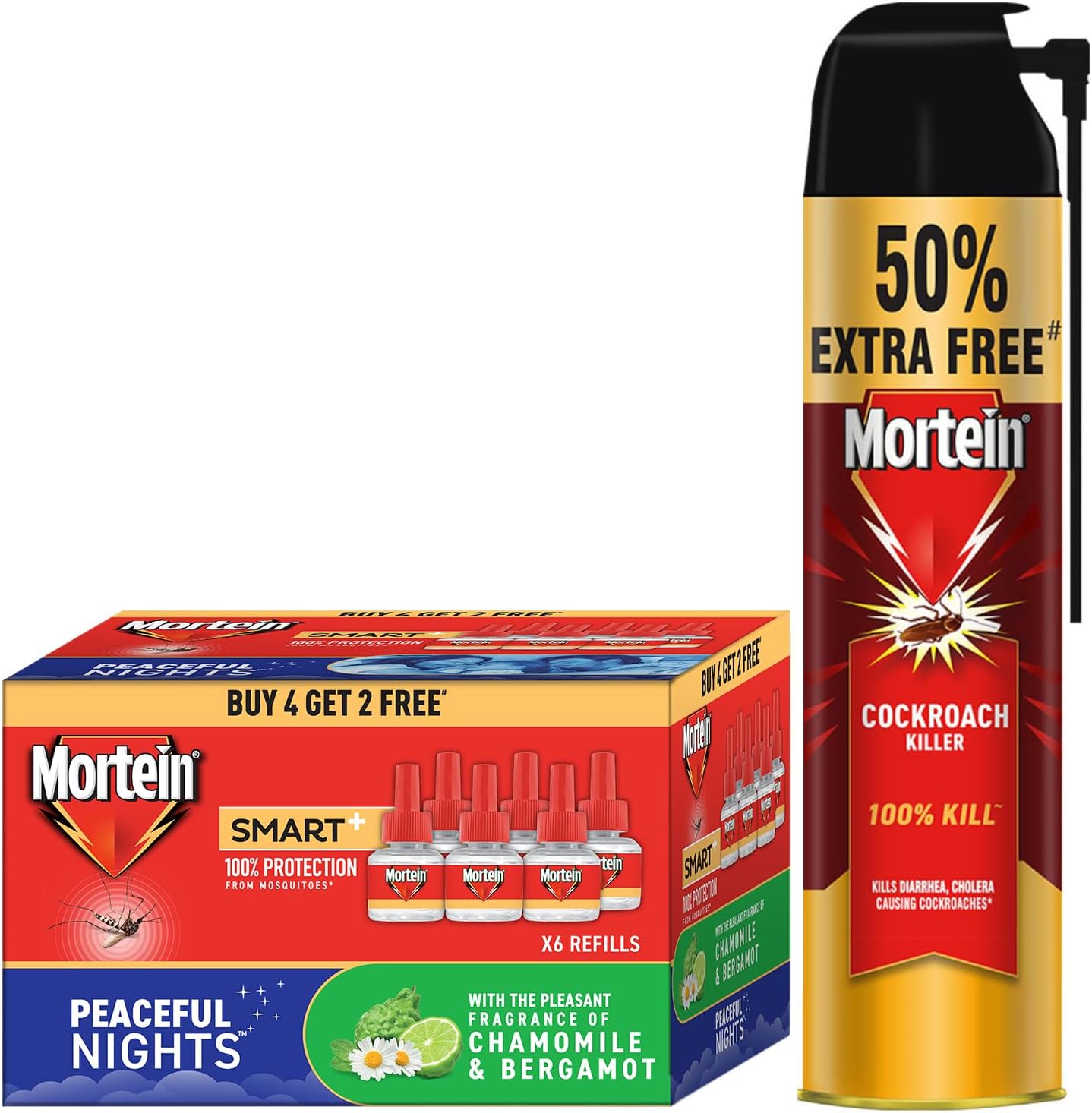 Insta5 Mosquito Repellent Liquid Refill - 45Ml X 6 (Buy 4 Get 2 Free) & Cockroach Killer Spray, Crawling Insect Killer Spray, 625 Ml|Deep-Reach Nozzle | 100% Kill Guarantee
