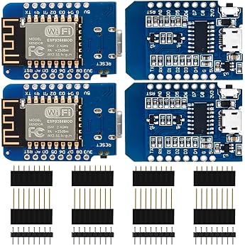 4 x 5 V D1 ESP8266 Mini Board NodeMCU WiFi ESP8266-12F FT232 WLAN Micro-USB Module 4 MBit Flash Memory Micro USB