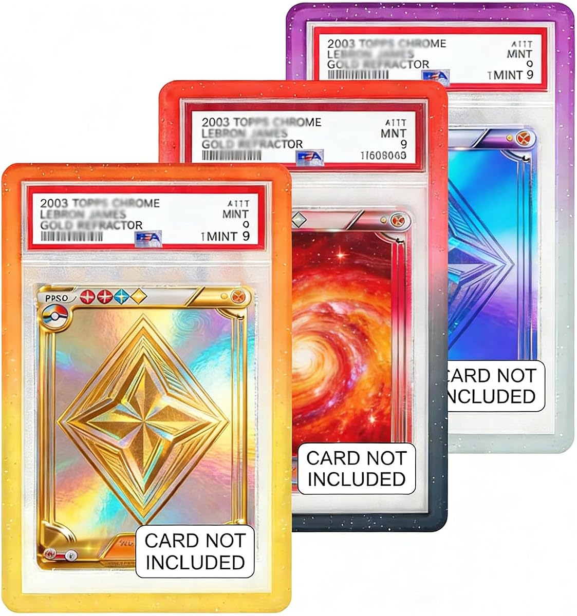 PSA Slab Bumper TPU Slab Guard for PSA Graded Cards ONLY | 3-Pack Limited Edition Gradient Edge Protector, Graded Card Case Bumper Cover