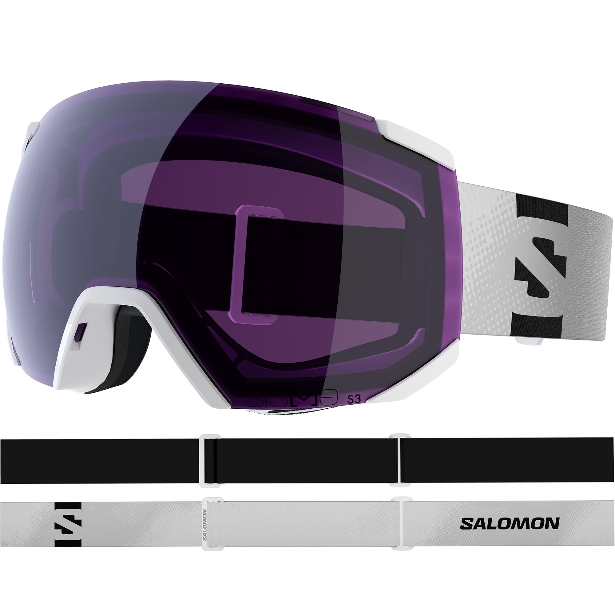 Salomon RADIUM SIGMA Goggles, Unisex Anti-Fog Ski Goggles for Trail Running and Mountain Adventures White/SB