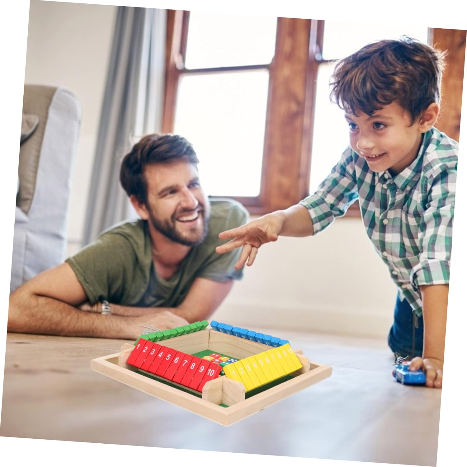 VICASKY Juego de tarjetas de juego de mesa para la familia, juego de dados de mesa, juego de dados Ludo juego de mesa de madera, juego de mesa de