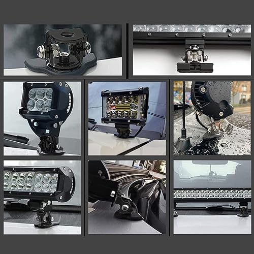 Miniatura 6 de Barra de luz LED para automóvil, soporte de montaje de barra de luz para capó del motor, 2 piezas, base de soporte de luz de trabajo para automóvil