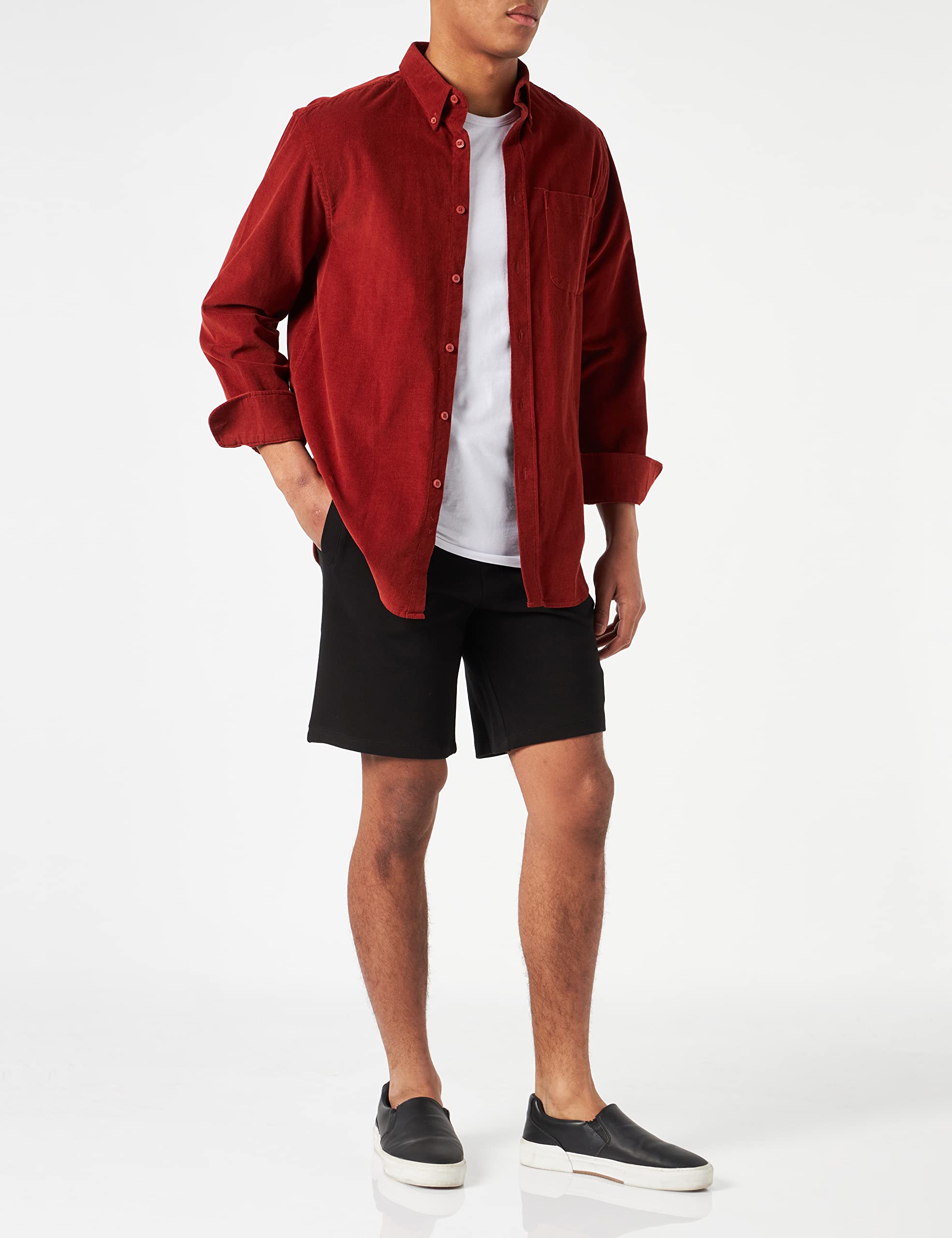 HUGO Herren Diz222 Shorts aus Baumwoll-Terry mit rotem Logo-Label