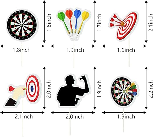 Miniatura 2 de 18 piezas de dardos para magdalenas, decoración de cumpleaños, decoración de cumpleaños, dardos, guerra, fiesta, pasteles, decoración de fiesta de