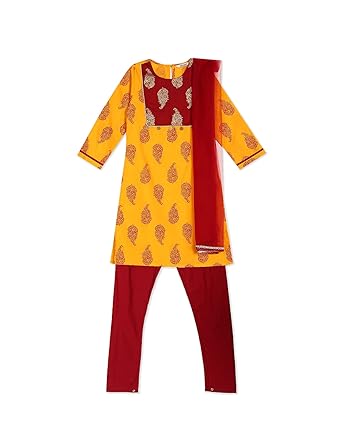 Karigari by Unlimited Girls Cotton Salwar Kameej Dupatta
