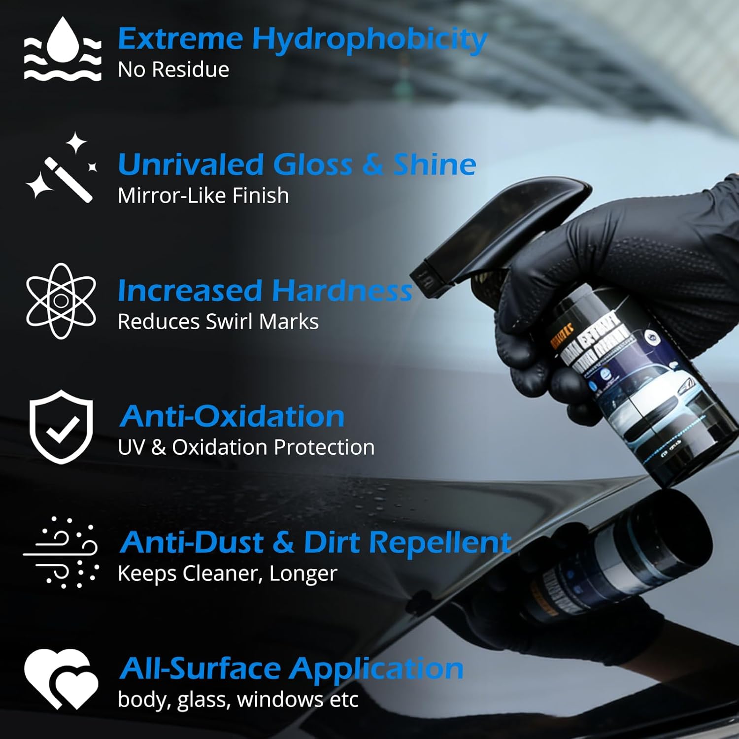 2 Pack Quick Effect Coating Agent for Car - 2026 Upgrade Car Coating Spray, Scratch Repair, Oil Film Removal,Helps Refresh Exterior Gloss & Reduce Surface Buildup (Blue) (Black) - Image 2