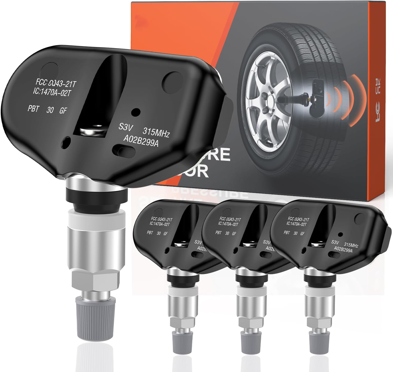 TPMS Sensor, 315MHZ Tire Pressure Monitor System Sensors for Acura MDX 2005 2006 TL 2006-2008 RL 2005-2008|Honda Odyssey Touring 2005-2007 Ridgeline 2006-2014 Pilot 2005-2008 06421-S3V-A04 4PCS