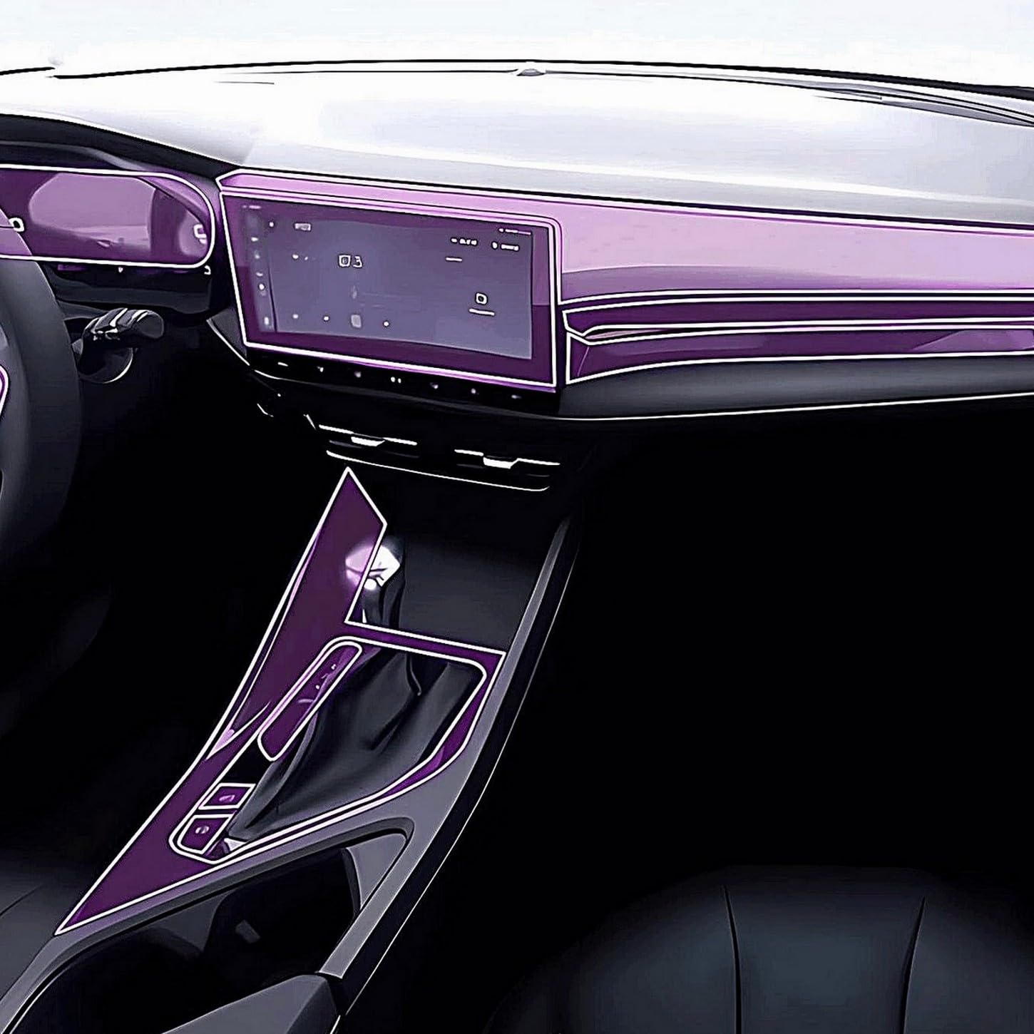 Protégez votre console Roewe I5 des rayures de clés grâce au film TPU transparent
