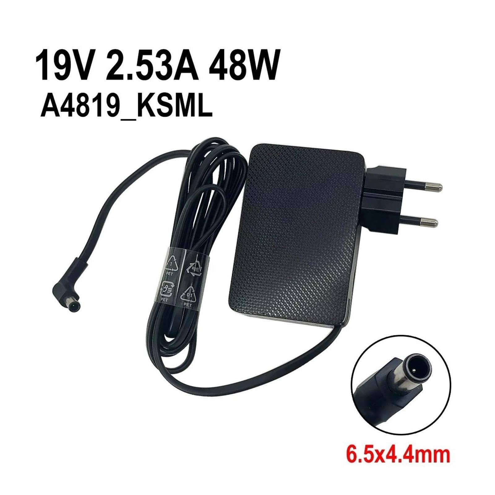 A4819_KSML Adattatore CA 19 V 2,53 A 48 W 6,5 X 4,4 Mm BN44-00886D, Compatibile Con Samsung, V32F390SEXXXU, Compatibile Con ODYSSEY, G5 HW-M360 Caricabatterie Alimentatore(US plug)