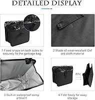 Vista 3 de Fekey&JF Cubo de Basura Plegable para Coche, Bolsa de Almacenamiento Colgante Impermeable y a Prueba de Fugas para Coche con Gran Capacidad
