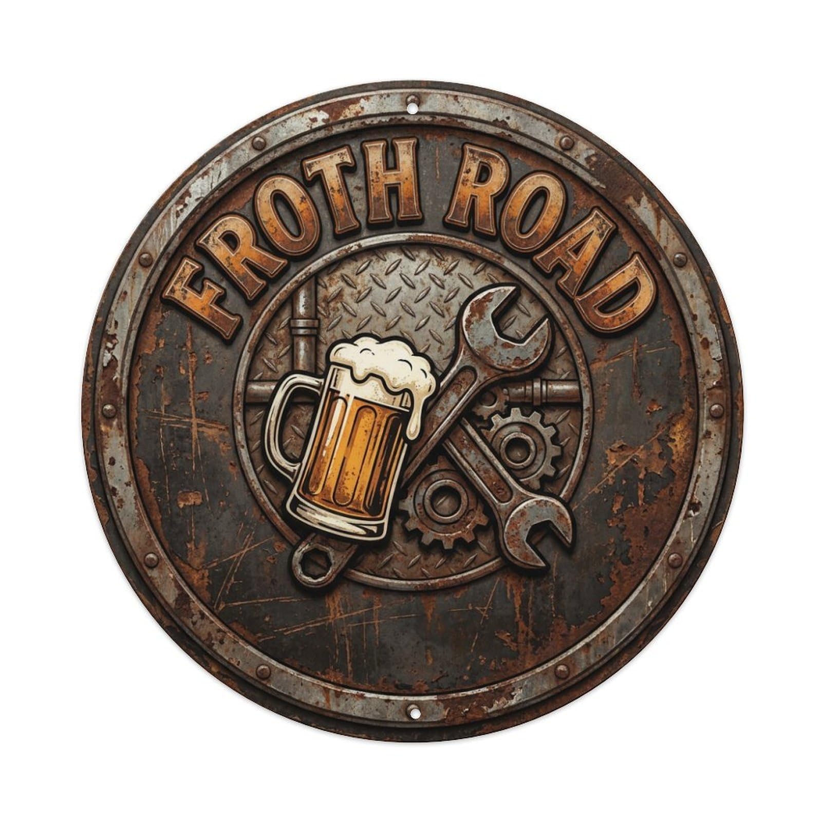 Fyrn Style Metal Tin Sign Vintage Beer Rustic Froth Road Retro Bar For Pub