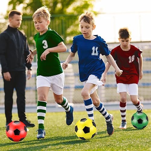 Miniatura 6 de Deekin Balón de fútbol con bomba de inflador, tamaño oficial 3, tamaño 4, tamaño 5, pelota de fútbol deportiva exterior cosida a máquina para